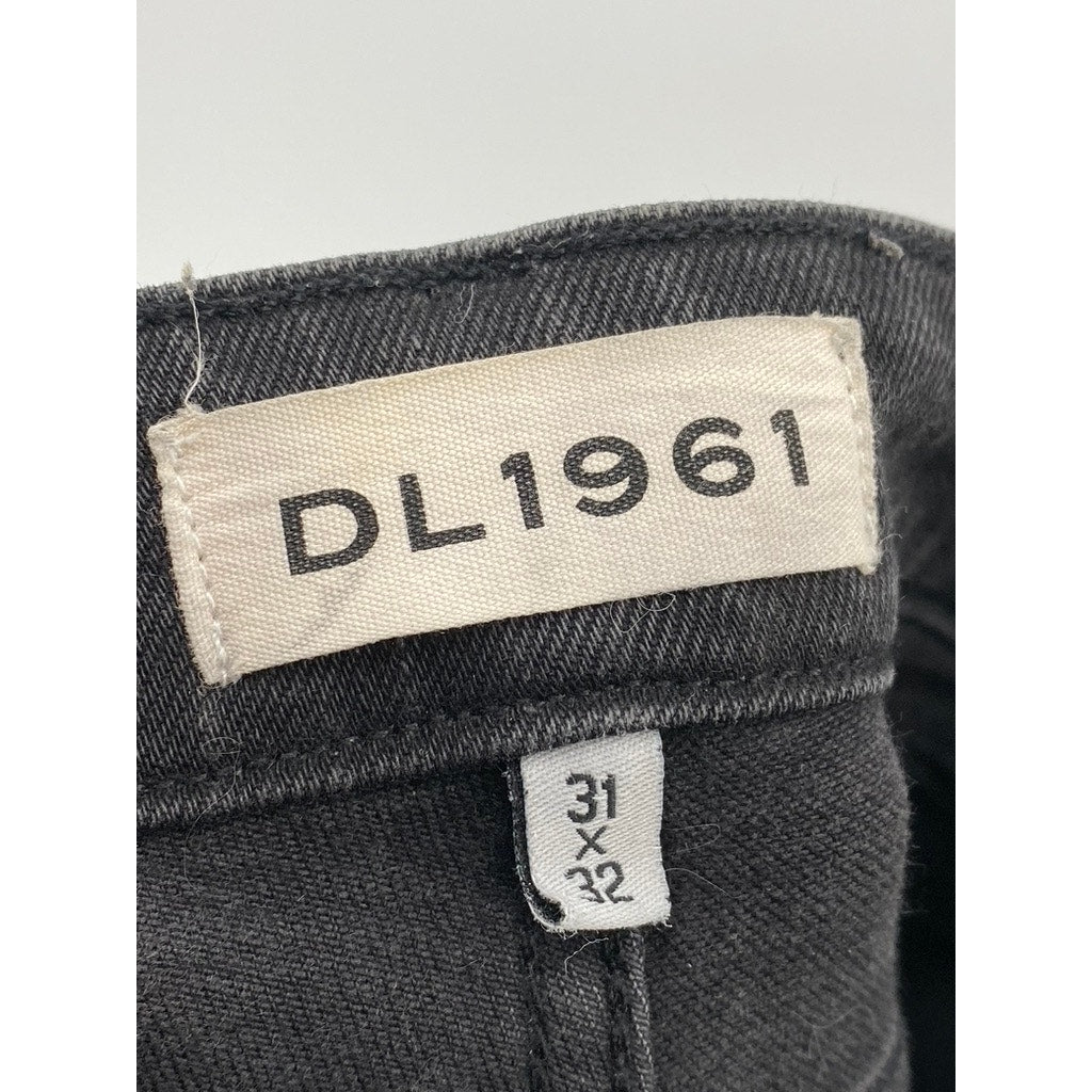 DL 1961 Men's Black Denim Distressed Hunter Skinny Jeans SZ 31X32