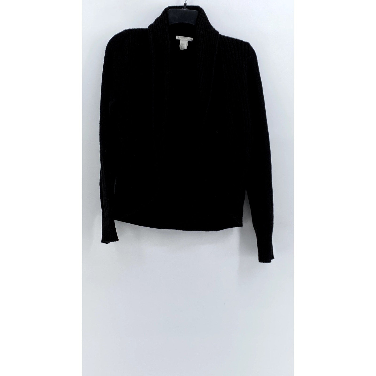 H&M BASIC Women's Black Rib Knit Open-Front Cardigan SZ S