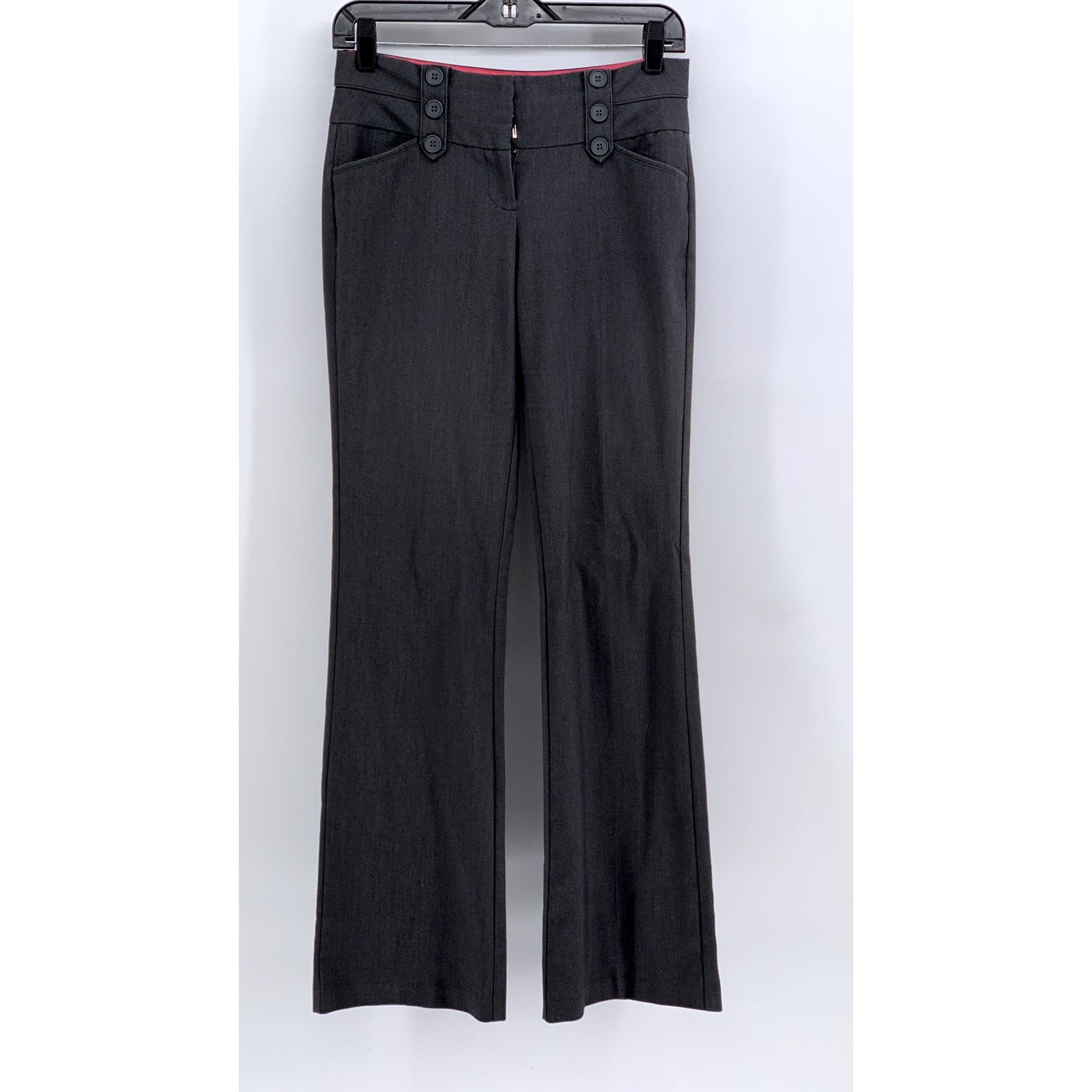 JOE BENBASSET Women Juniors' Charcoal Flared Low Rise Pant SZ 1