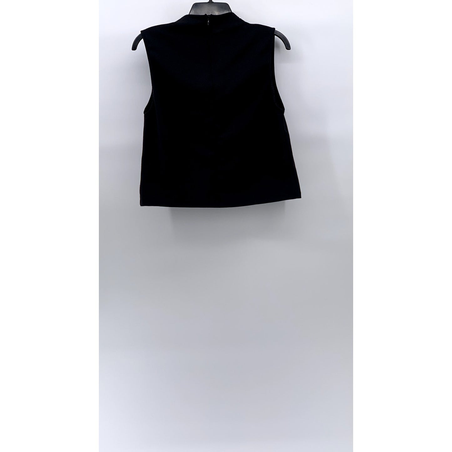 ZARA Women's Black Ruched Sleeveless High-Neck Top SZ S