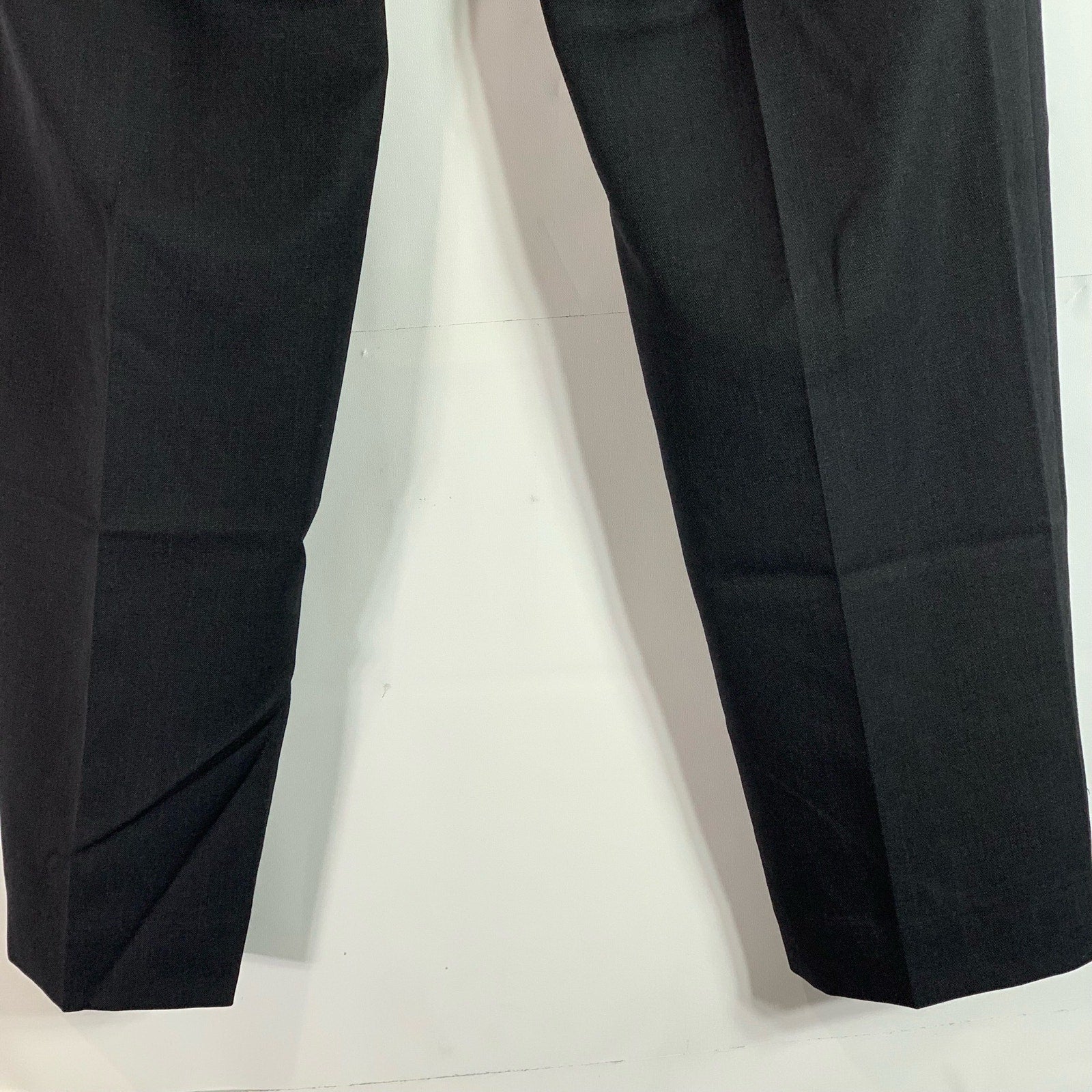 PRONTO UOMO PLATINUM Men's Solid Black Wool Flat-Front Dress Pants SZ 34