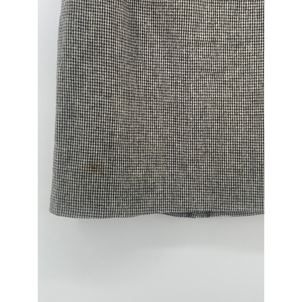 UNBRANDED Women's Black-White Houndstooth Straight Wool-Blend Mini Skirt SZ 6