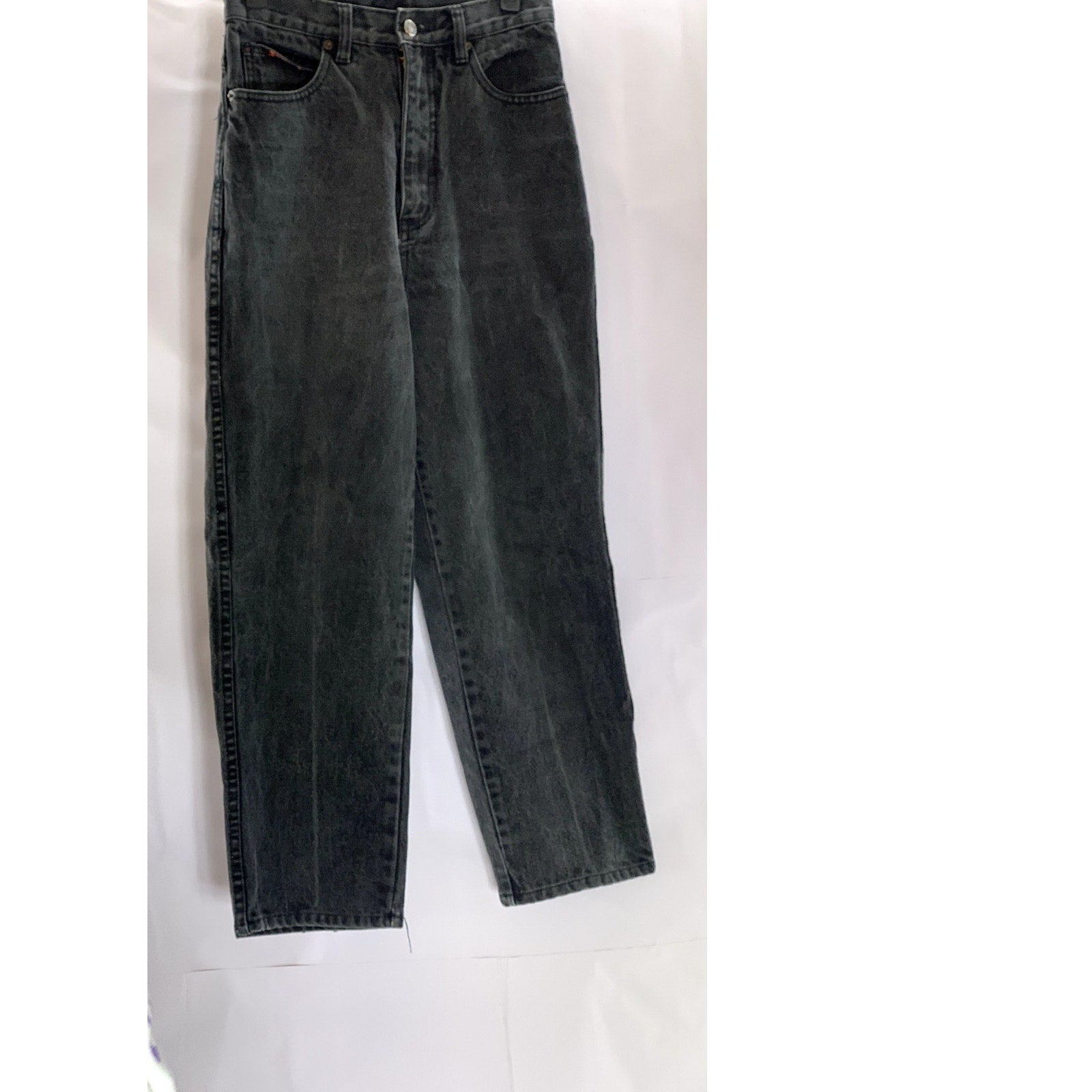 LACABLE Women's Vintage Black Slim-Leg High-Rise Denim Five-Pocket Jean SZ 27