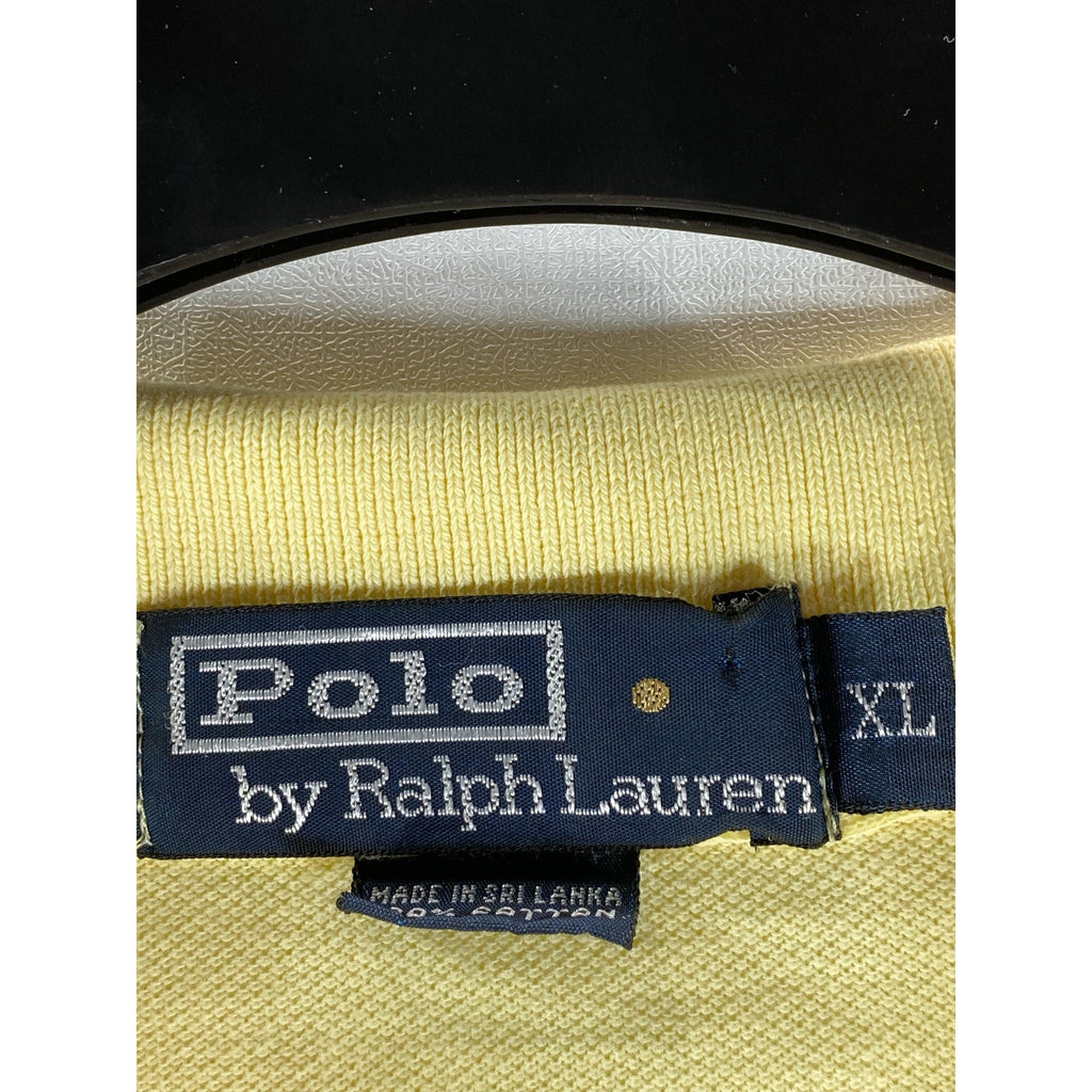 POLO BY RALPH LAUREN Men’s Yellow Vintage Regular-Fit Golf Club Logo Polo SZ XL
