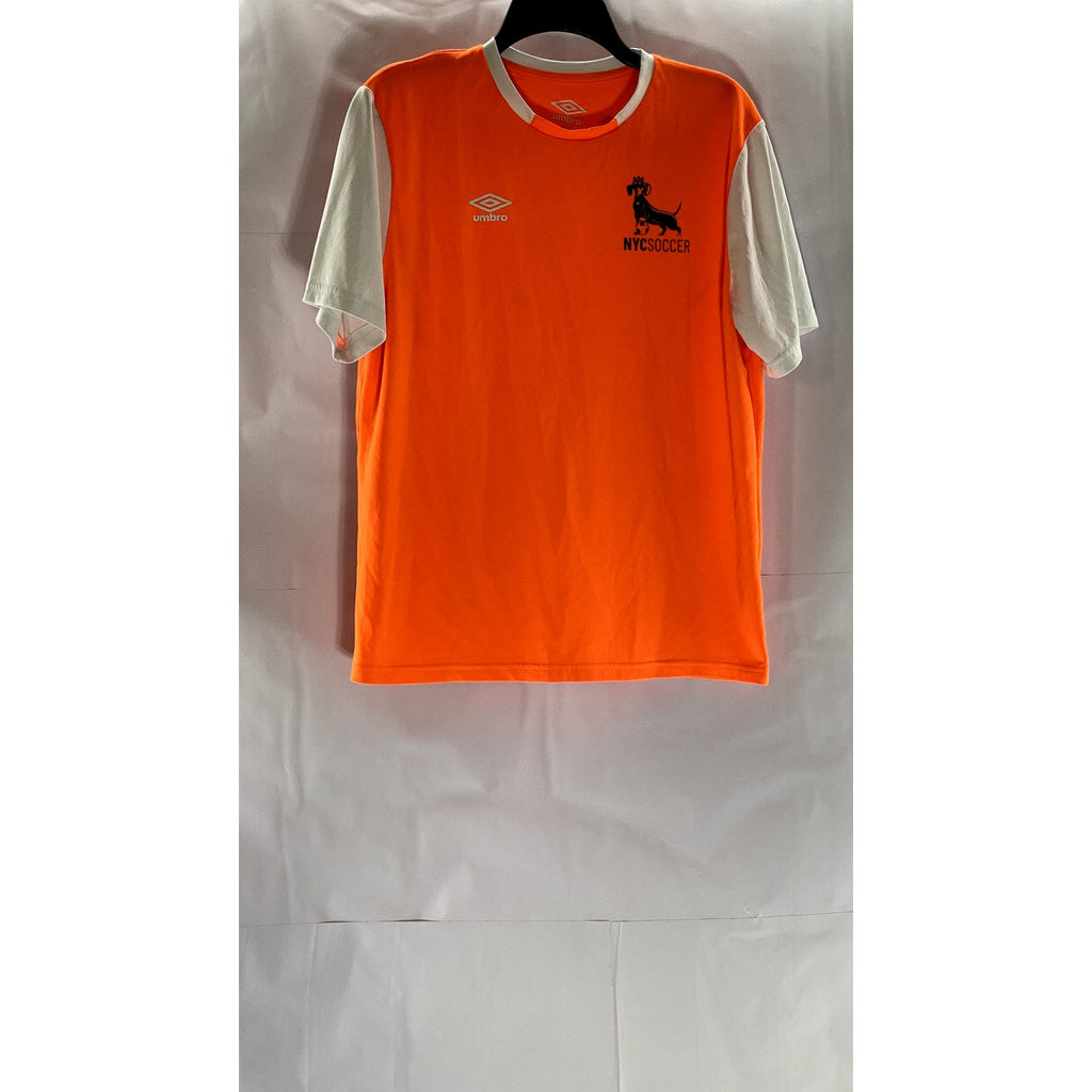 UMBRO Women's Orange/White Custom Crewneck NYC Soccer Short Sleeve Jersey SZ M