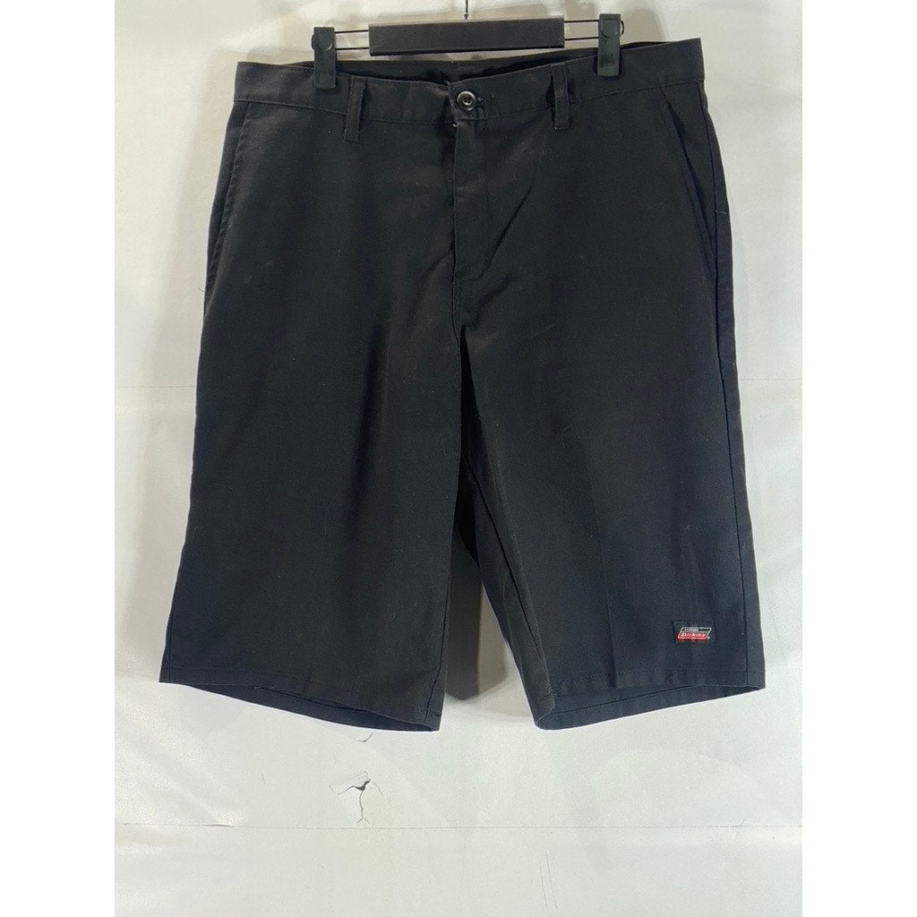 GENUINE DICKIES Men's Black Solid Relaxed-Fit 13" Chino Shorts SZ 34