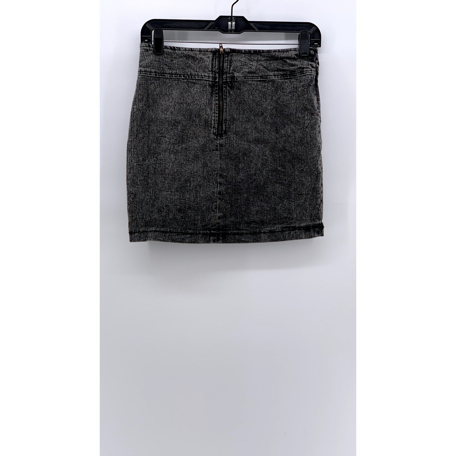NOLLIE Women's Black Acid Wash Denim y2k Punk Goth Skater Mini Skirt SZ M