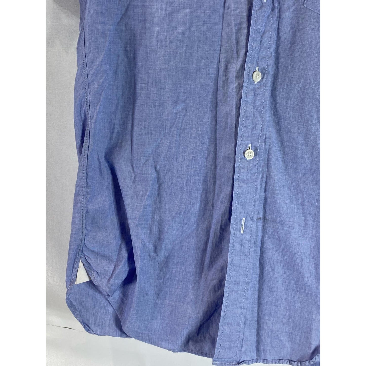 J. CREW Men's Blue 120's 2-Ply Cotton Ludlow Button-Up Short Sleeve Shirt SZ S