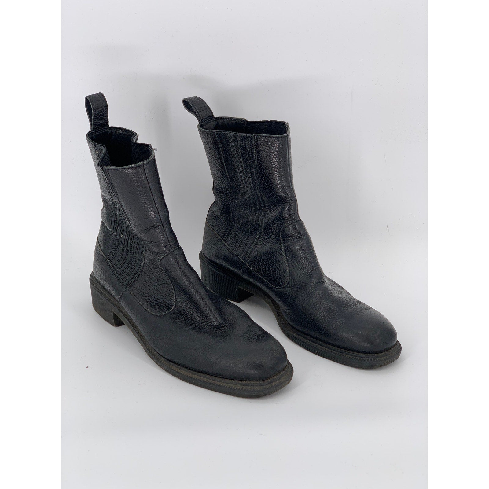 DR. MARTENS Women's Black Solid Eleanore Pull-On Ankle Chelsea Boots SZ 10