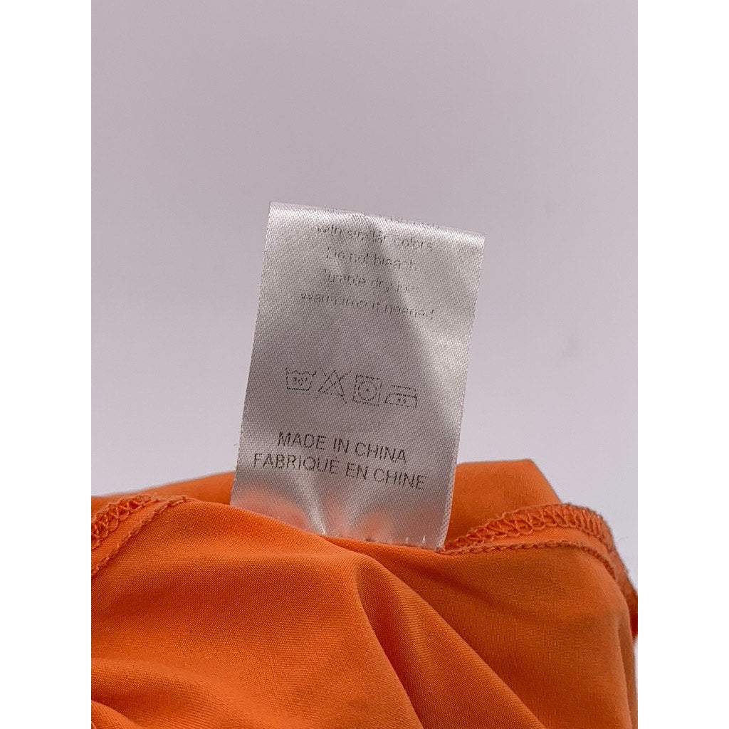 UNBRANDED Women's Orange Chiffon Ruched Hem Fit & Flare Coquette Skirt SZ S