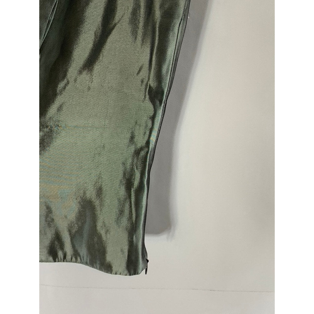 MICHAELANGELO Women's Gray Satin Button-Front Sleeveless Top SZ 12