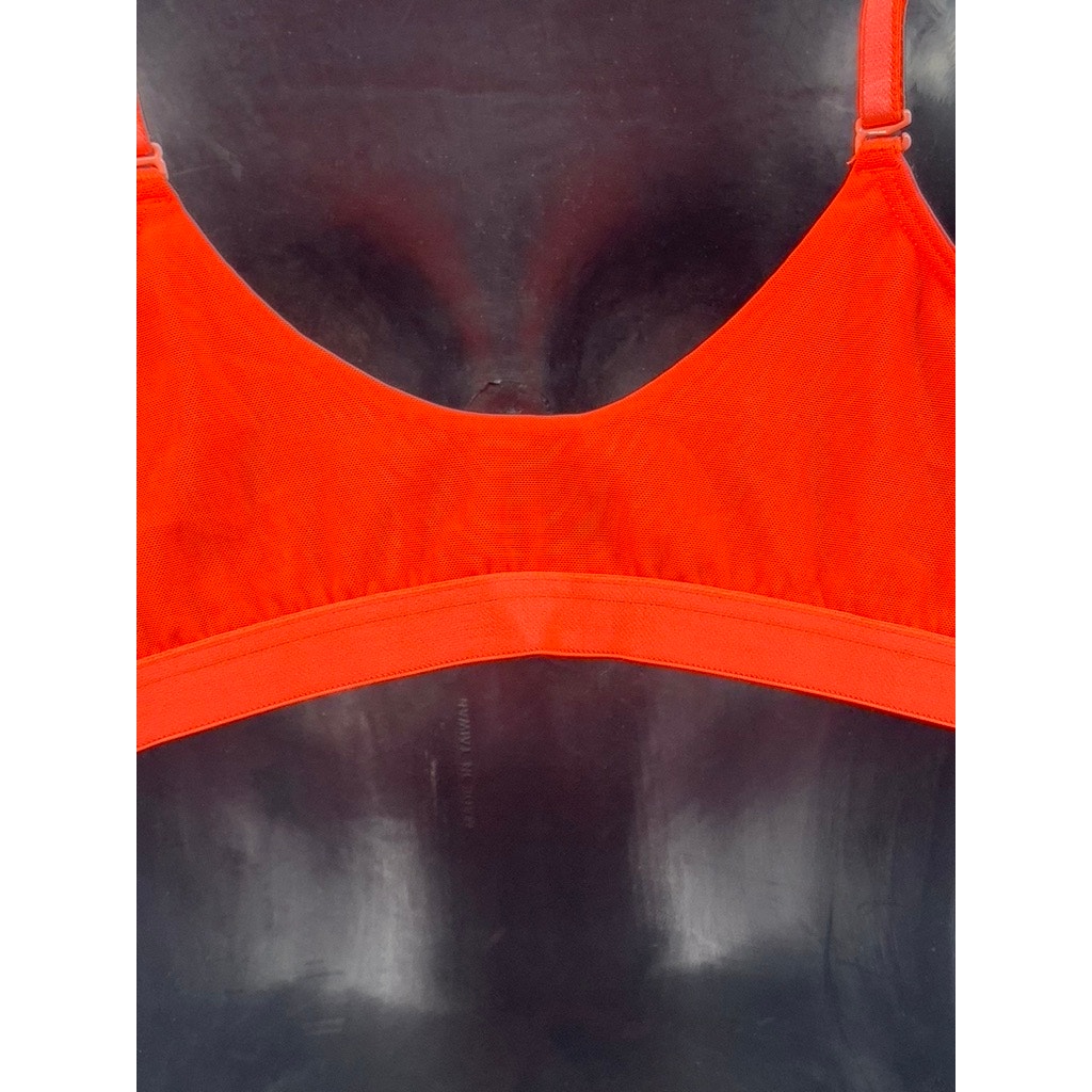 PARADE Women's Neon Orange Mesh Triangle Cutout Bra SZ M