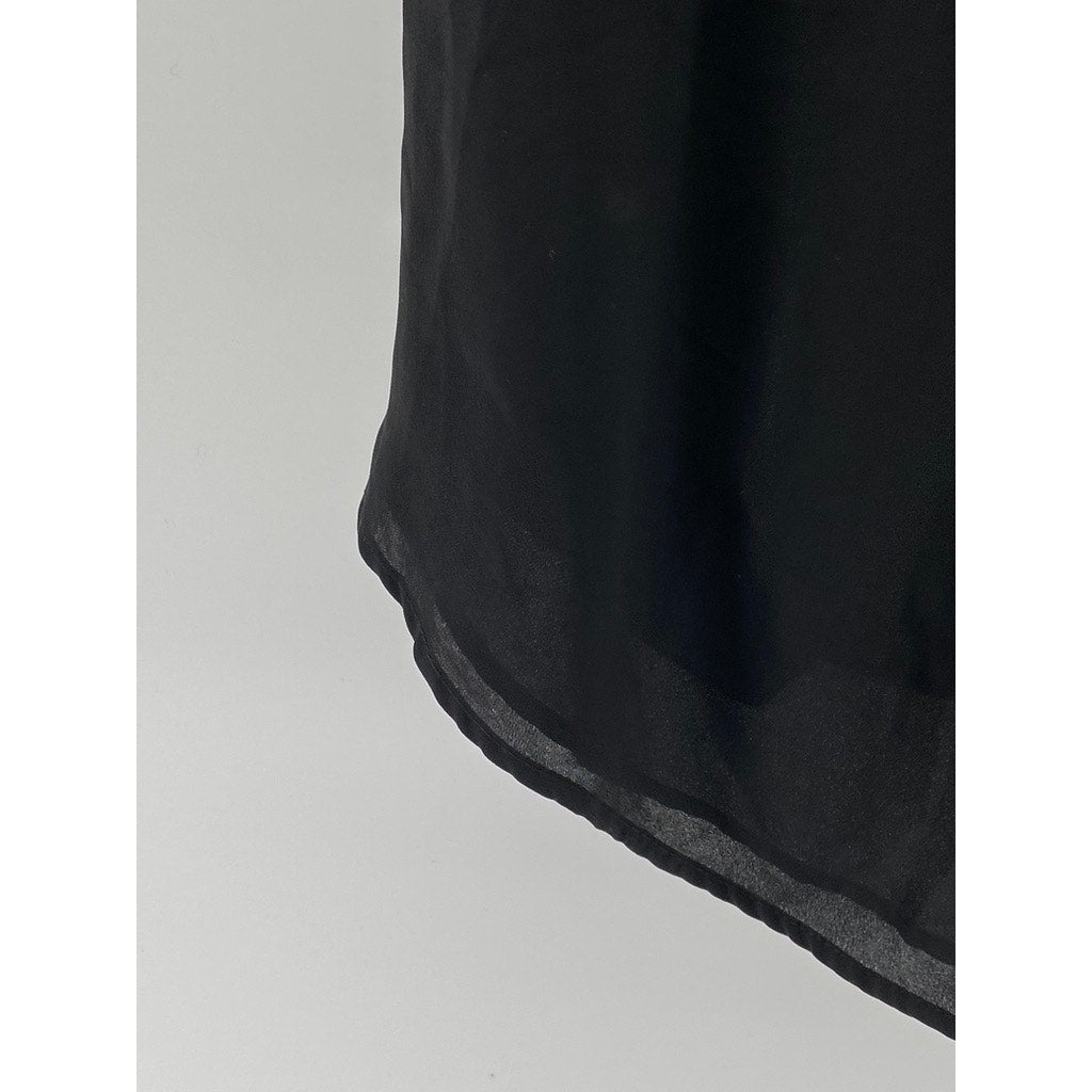 TOPSHOP Women's Black V-Neck Short Sleeve Surplice Tunic Dress SZ 4