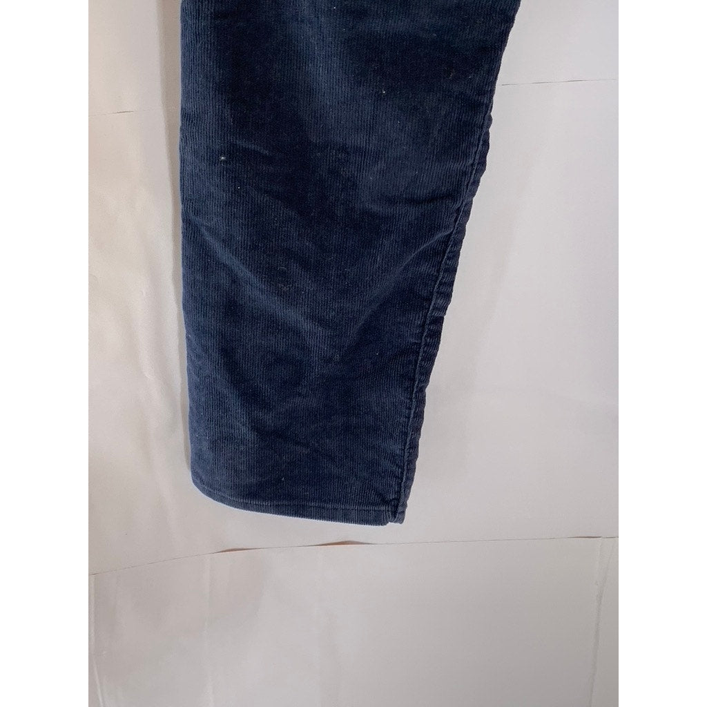 LEVI'S Women's Navy Blue Corduroy Button-Fly Wedgie-Fit Straight-Leg Pant SZ 27