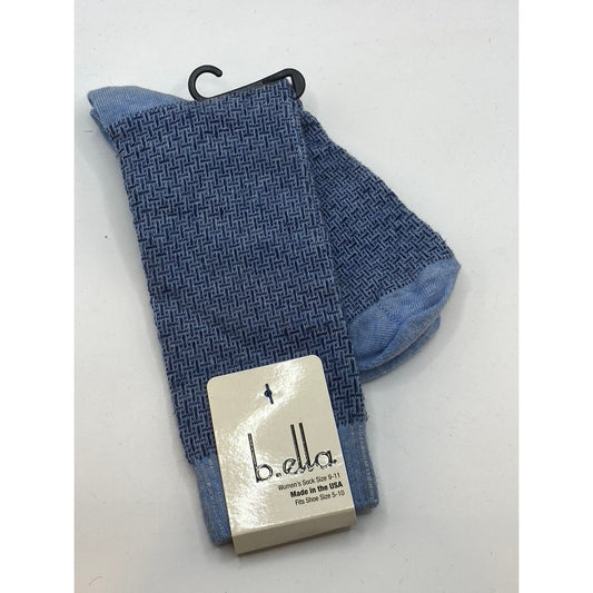 B.ELLA Women's Light Blue Knit Cotton-Blend Odette Knee Socks SZ OS