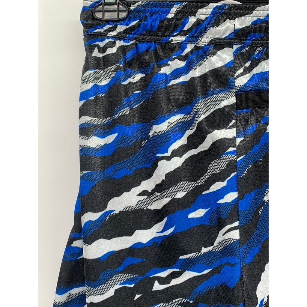 AND1 Men's Black-Blue-White Printed Basketball Shorts SZ S