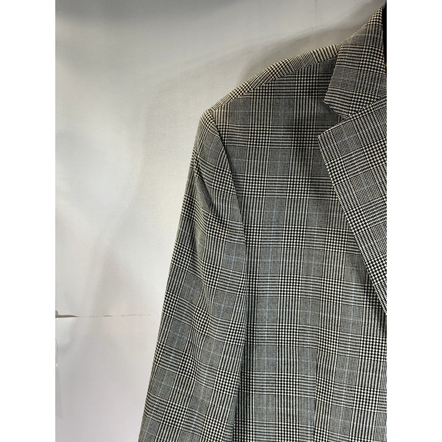 LAUREN RALPH LAUREN Men's Tan Plaid Silk/Wool Two-Button Long Blazer SZ 44L