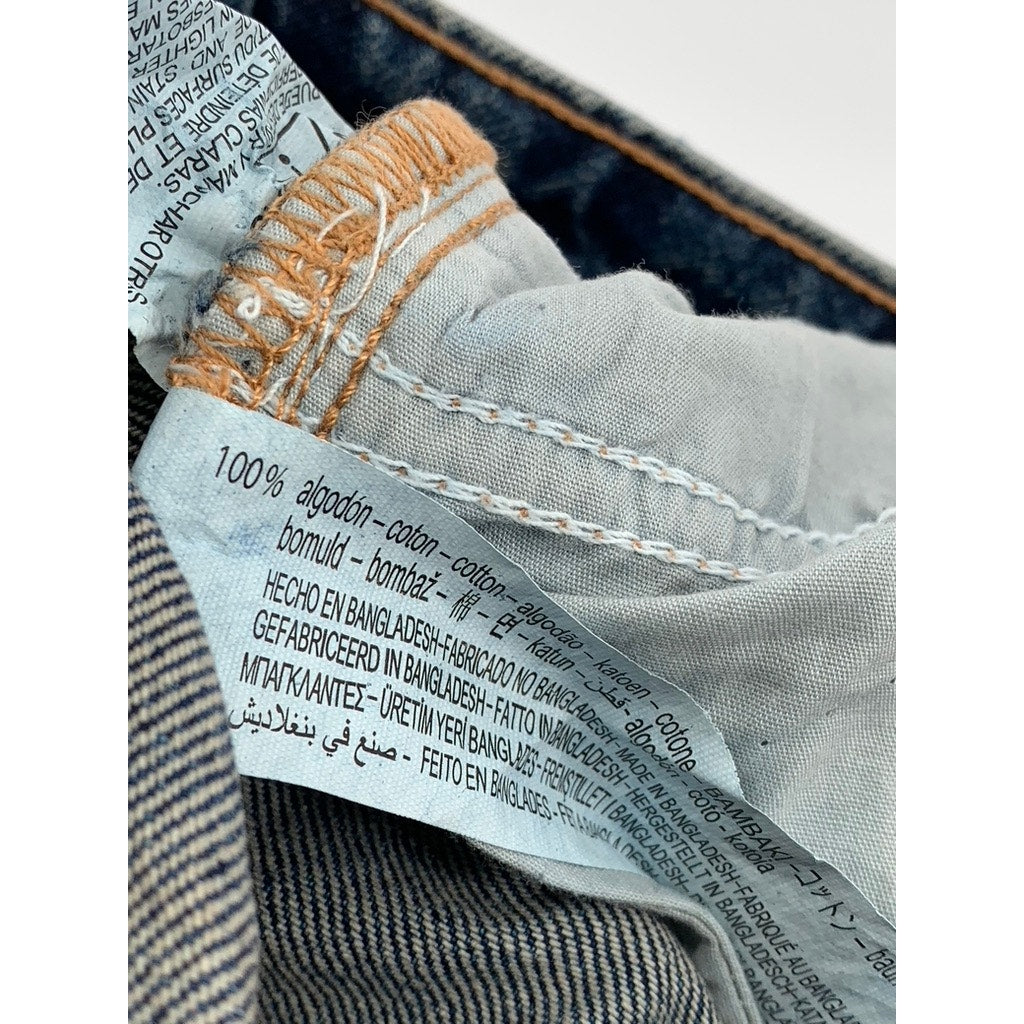 ZARA Women's Dark Blue High-Rise Straight-Leg Regular-Fit Five-Pocket Jeans SZ 2