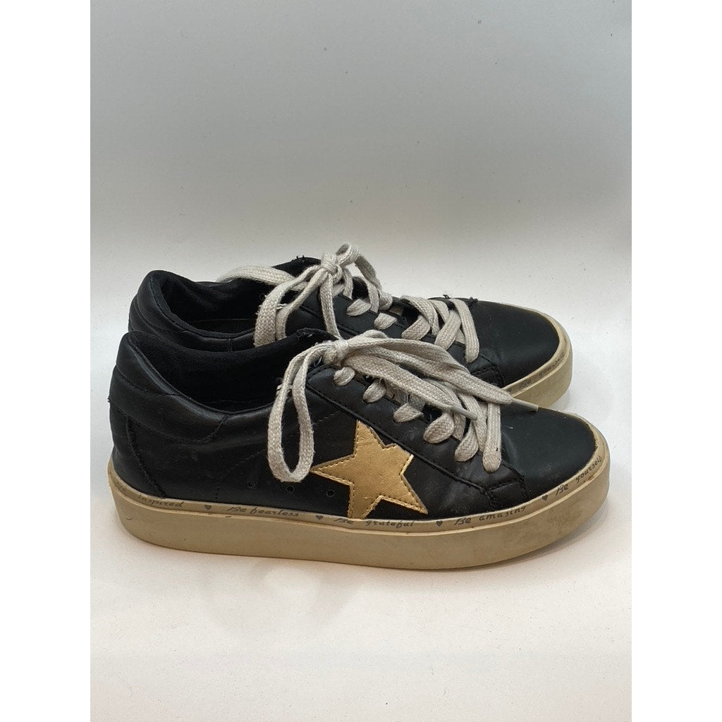 SHU SHOPS Women's Black Star Print Poppea Platform Lace-Up Casual Sneakers SZ6.5