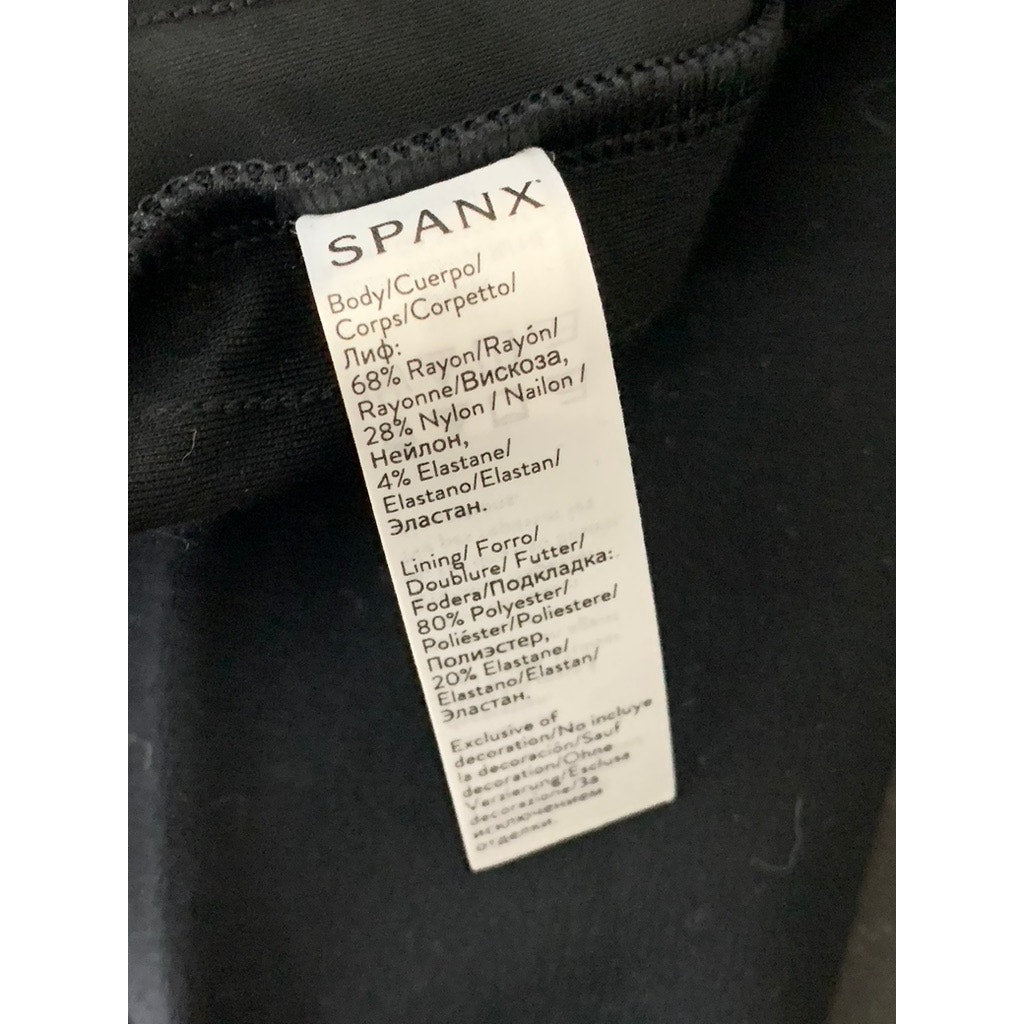 SPANX By Sara Berkley Women's Black Sequin Trim Ponte Skinny Ankle Pants SZ S