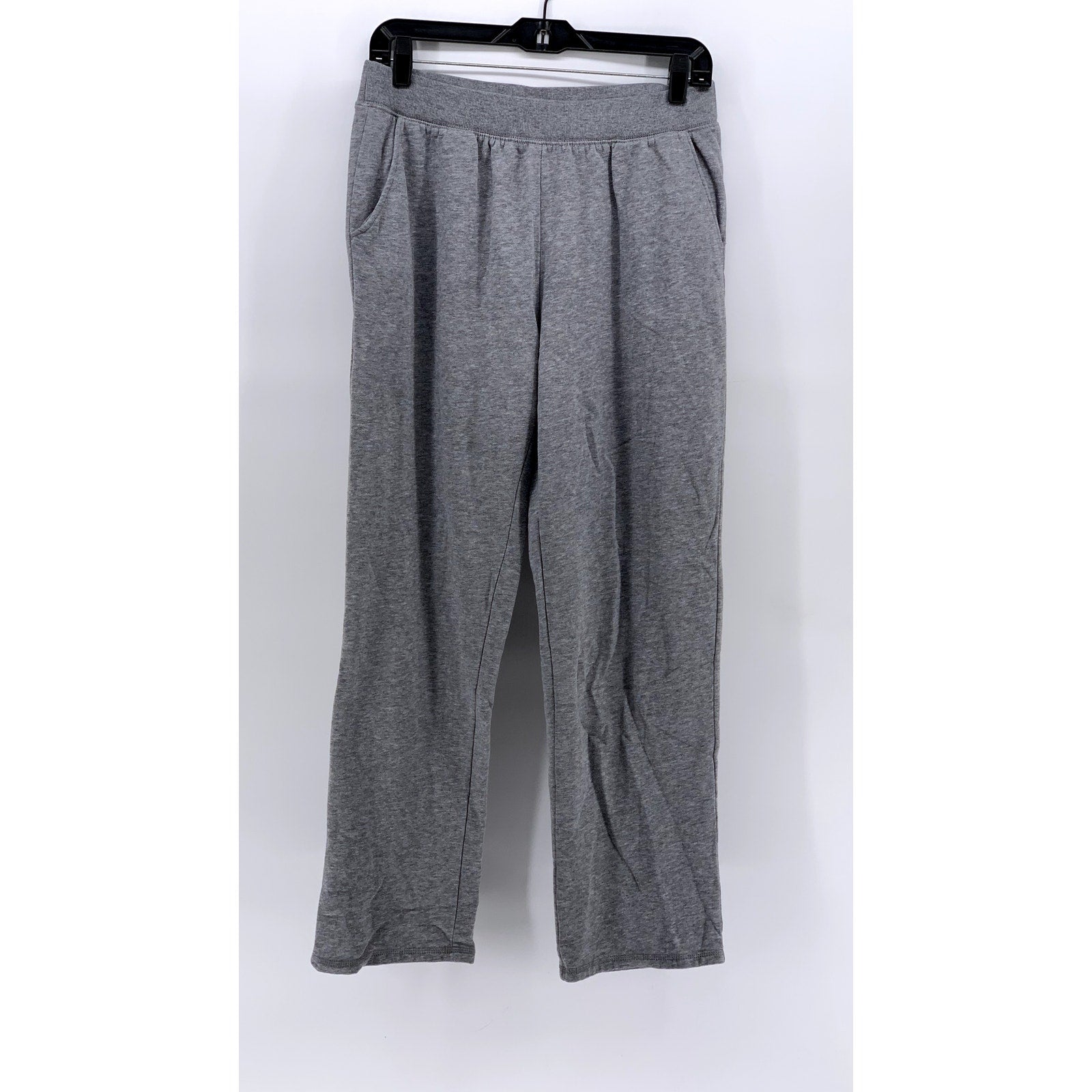 TIME & TRU Women's Gray Cotton Blend Relaxed Straight Leg Pants SZ M