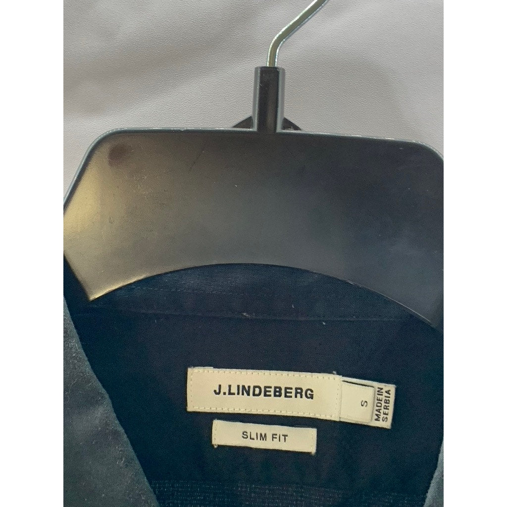 J. LINDEBERG Men's Black Solid Slim-Fit Button-Up Long Sleeve Lux Shirt SZ S