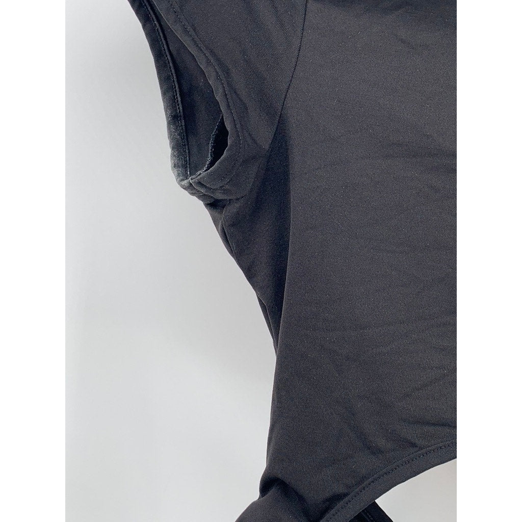 I.AM.GIA Women's Black V-Neck Cutout Wrap Short Sleeve Crop Top SZ S