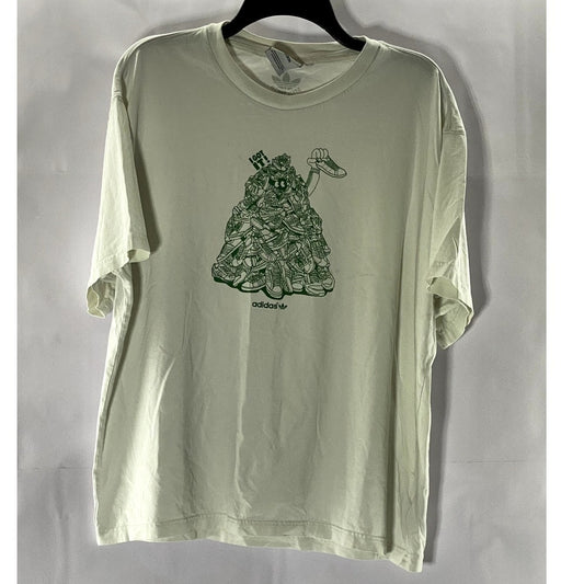 ADIDAS Men's Off-White/Green Stan Smith Crewneck Short Sleeve T-Shirt SZ M