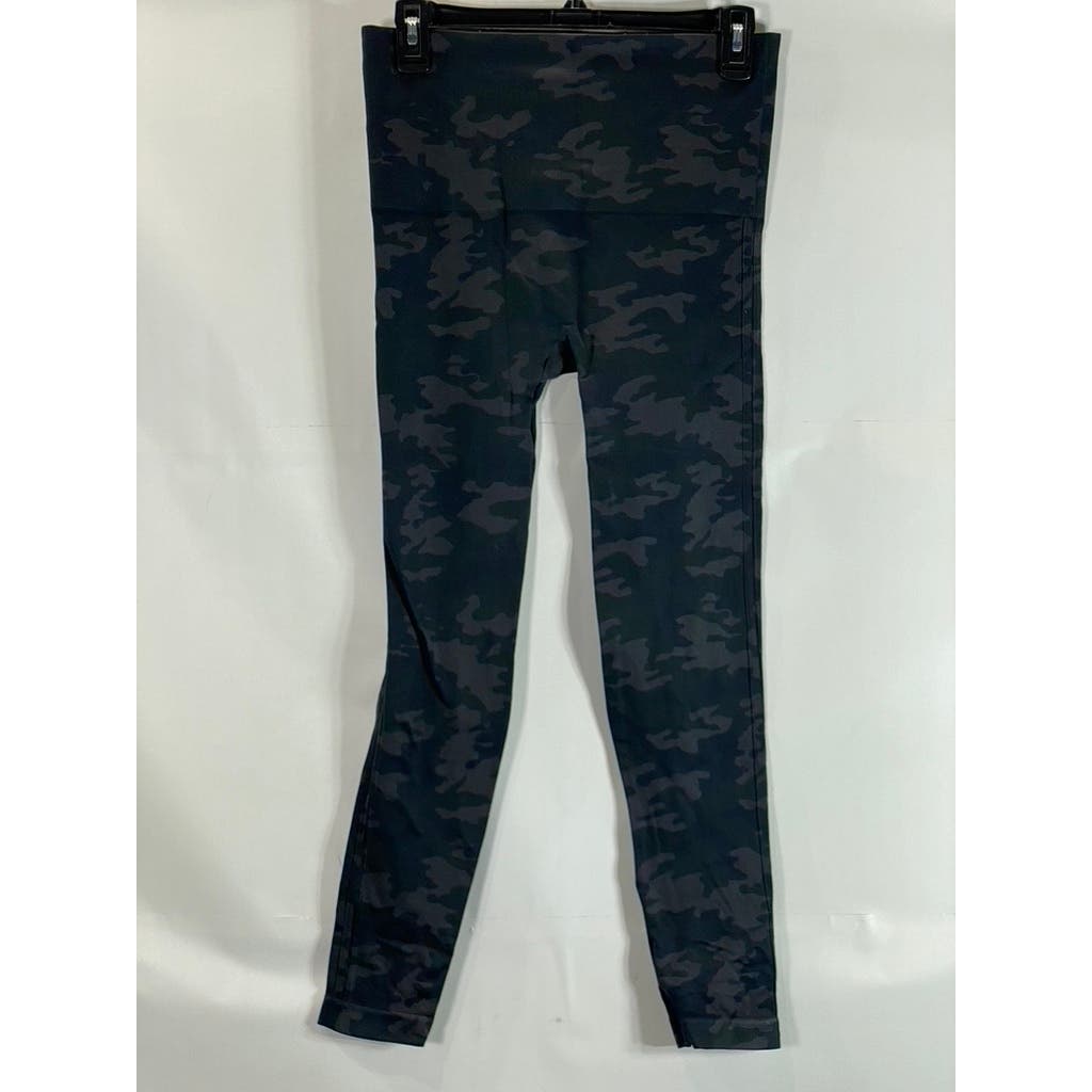 SPANX Women's Black Camo Stretch EcoCare Seamless Pull-On Leggings SZ L