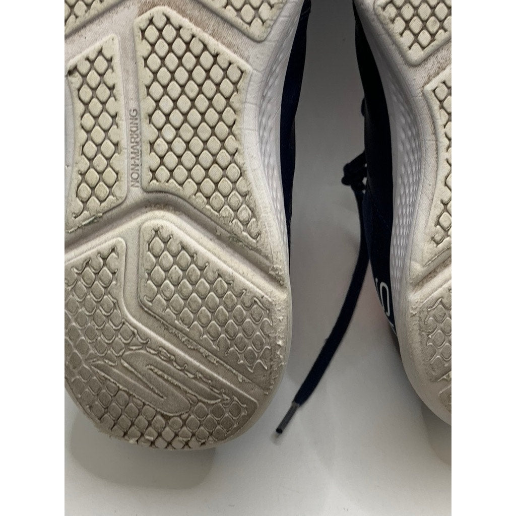 SKECHERS Women's Navy-Orange Air Cooled Goga Mat Go Run Elevate Sneakers SZ 7