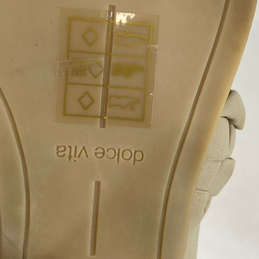 DOLCE VITA Women's Tan Eillie Western Braided Block-Heel Slip-On Mules SZ 9.5