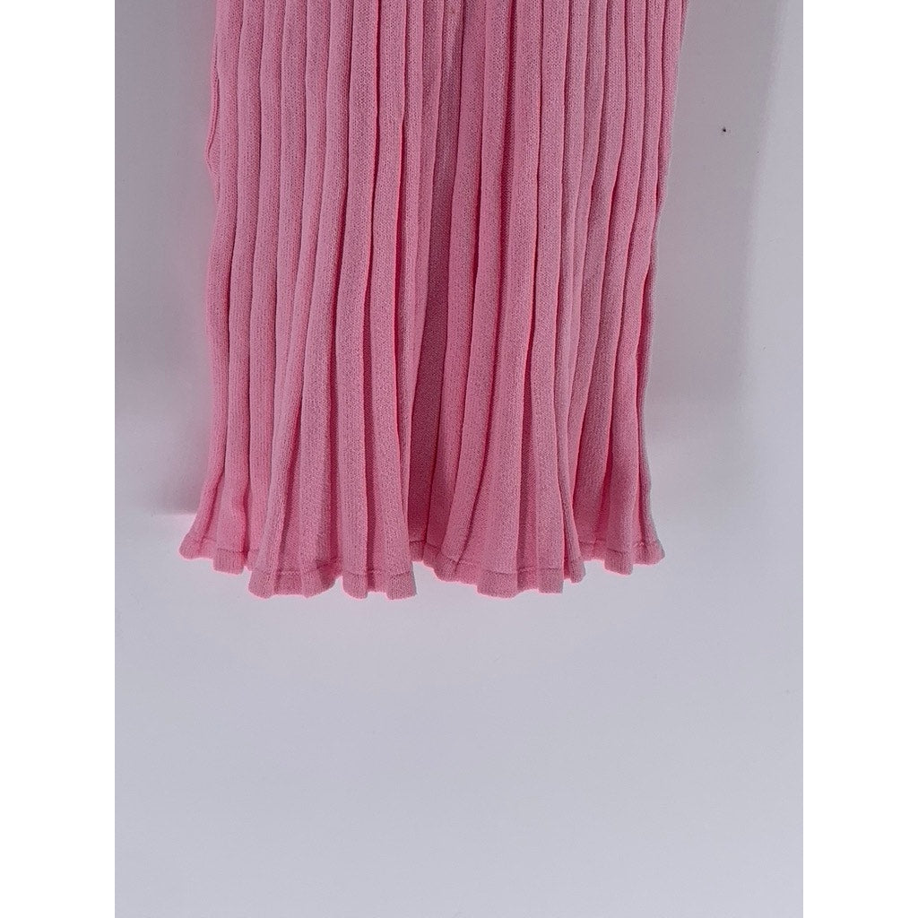 SOLID & STRIPED Women's Light Pink The Aubrey Ribbed V-Neck Maxi Dress SZ S