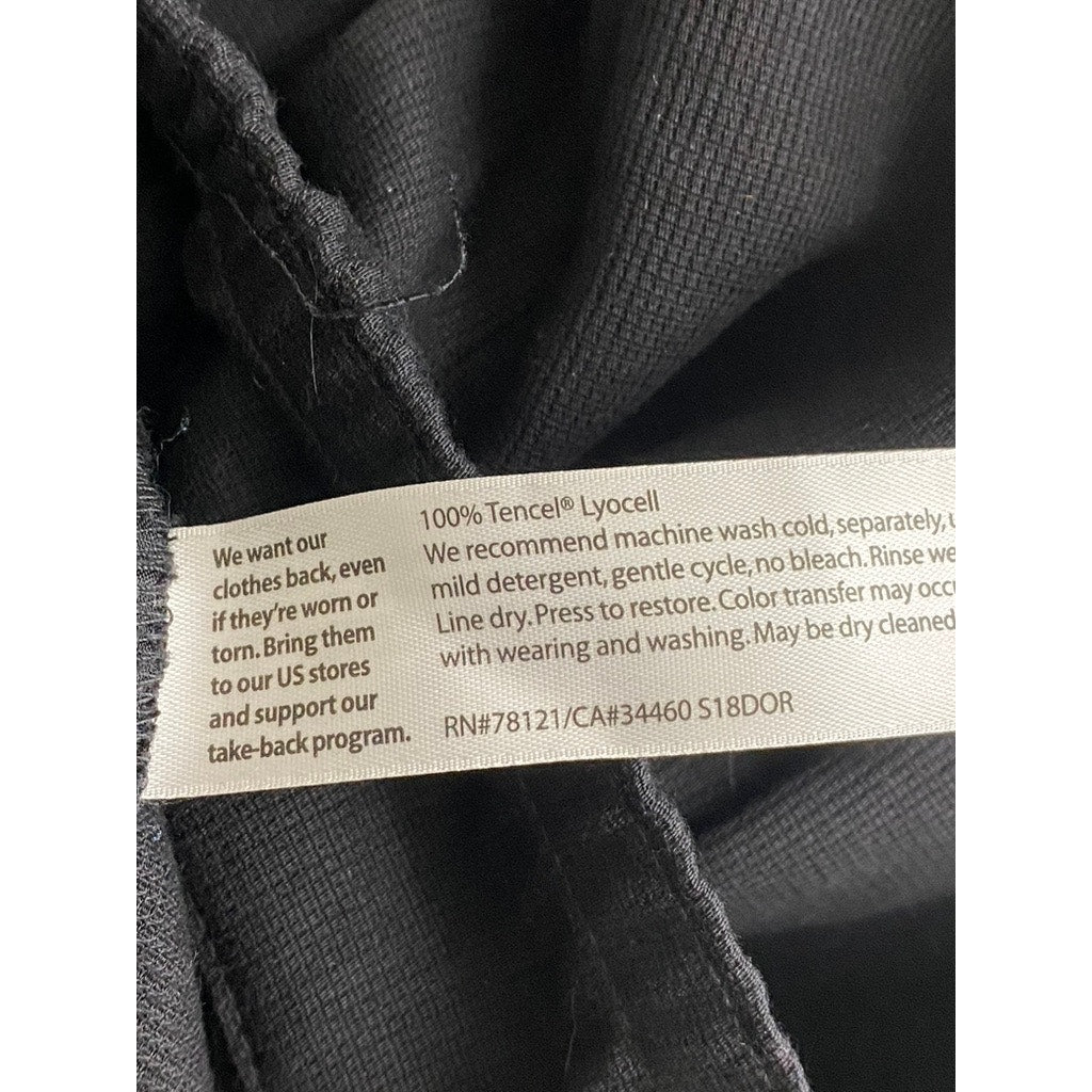 EILEEN FISHER Women's Black Stretch Jersey Knit Wide-Leg Pant SZ M