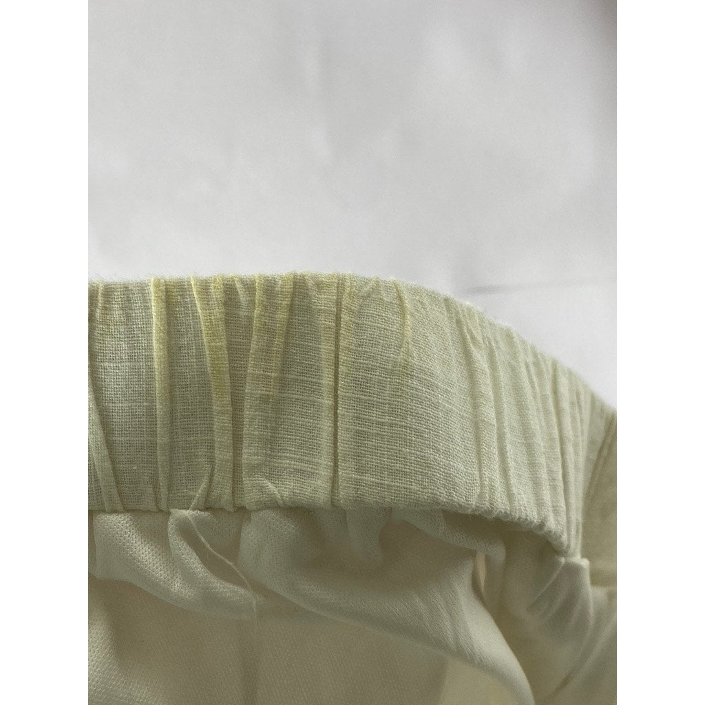 SHEIN Women's White Button-Front Slit Knee-Length Straight Skirt SZ S