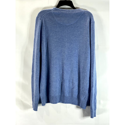 NORDSTROM MEN'S SHOP Men's Blue Cashmere Crewneck Long Sleeve Sweater SZ XL