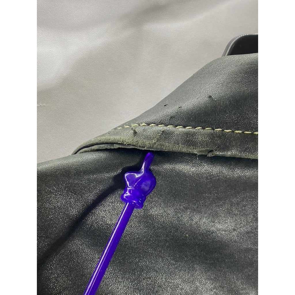 VINTAGE Men's Black Leather Zip-Up jacket SZ S