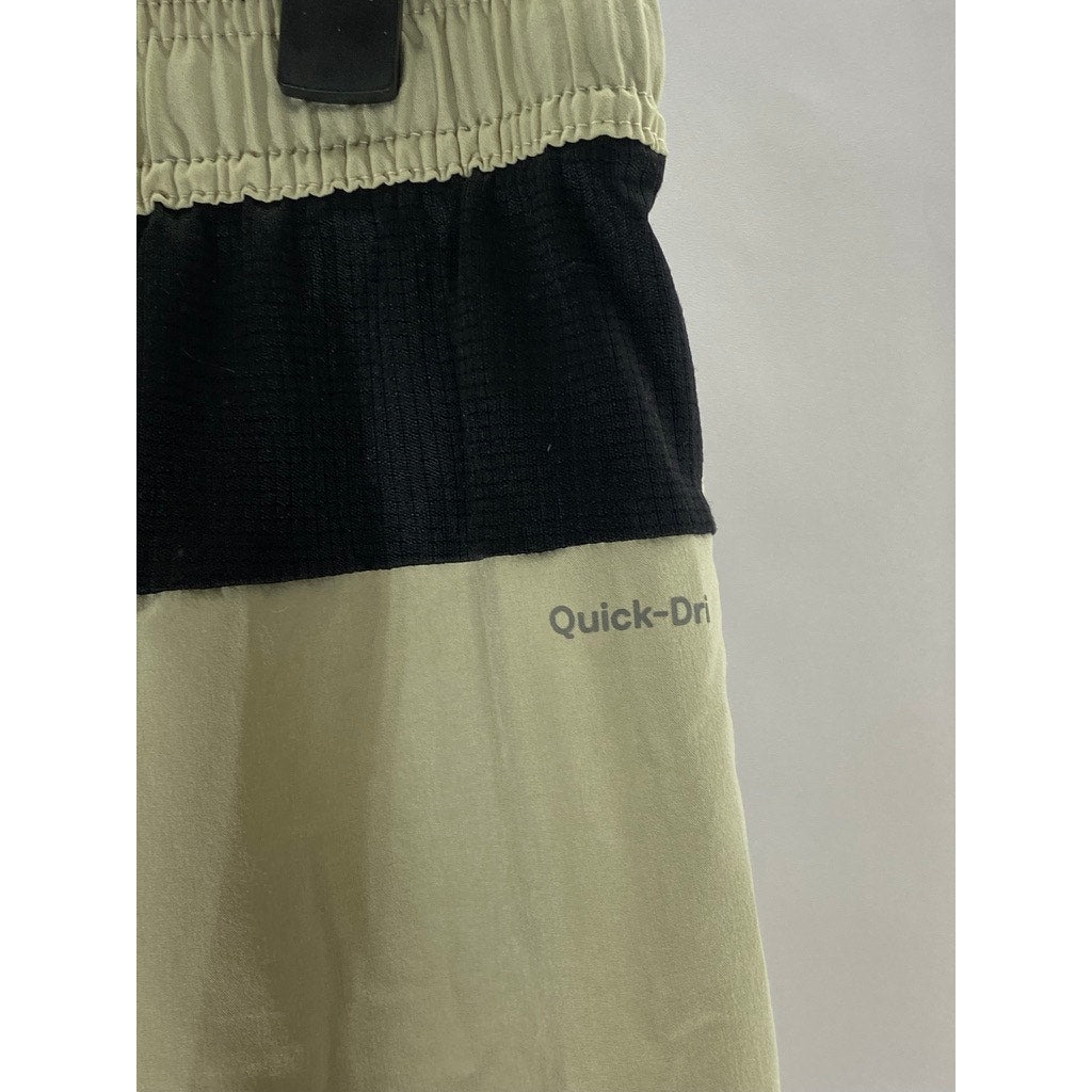 XERSION Men's Beige-Black Elastic-Waist Quick-Dri Active Running Shorts SZ S