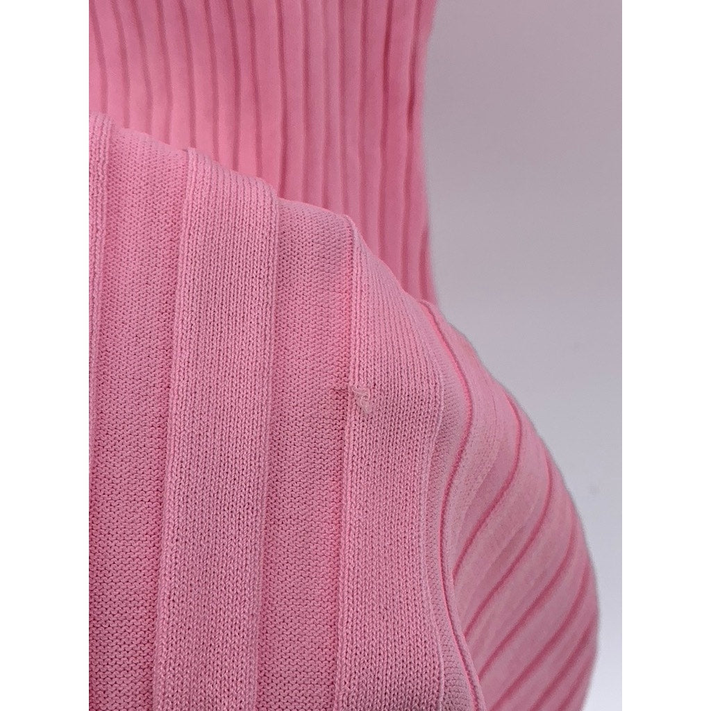 SOLID & STRIPED Women's Light Pink The Aubrey Ribbed V-Neck Maxi Dress SZ S