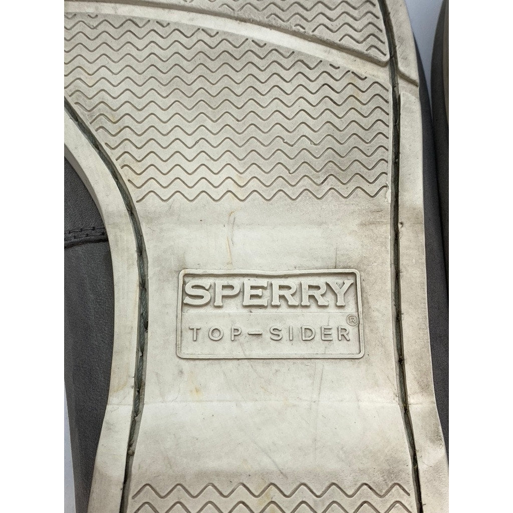 SPERRY Men's Brown Leather Top-Sider Round-Toe Slip-On Casual Shoes SZ 11.5