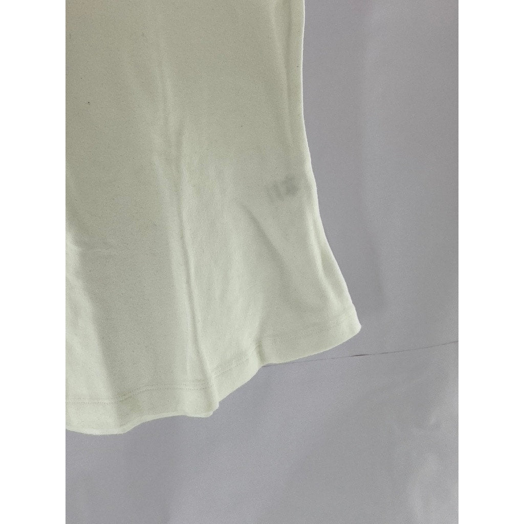 TIMUR KIM Women's White/Black/Red Striped Crewneck Short Sleeve Top SZ S