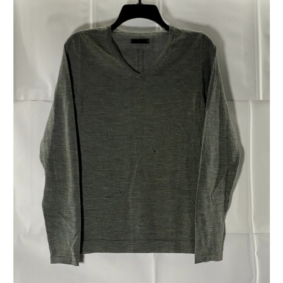 CNC COSTUME NATIONAL Gray Men's Wool V-Neck Long Sleeve Pull Over Sweater SZ S