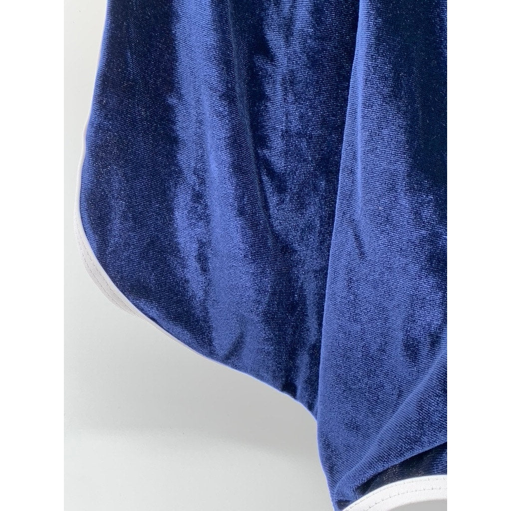 UNBRANDED Women's Blue-Yellow Striped Velvet Shorts SZ M