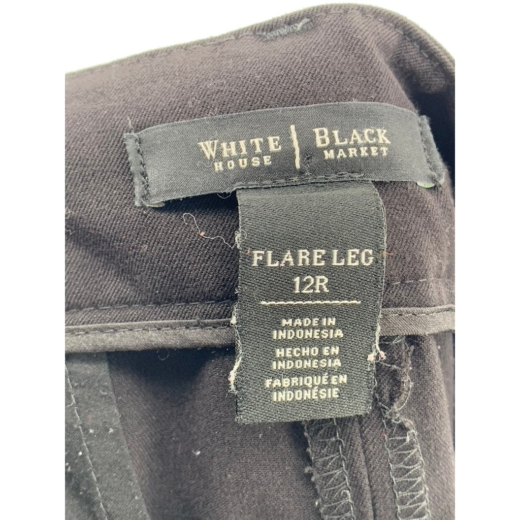 WHITE HOUSE BLACK MARKET Women's Black Flare Leg Pant SZ 12
