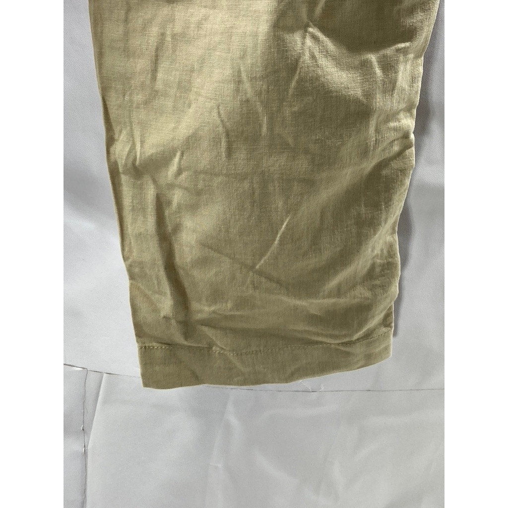 UNIQLO Women’s Tan Cotton-Linen Straight-Leg Pant SZ S