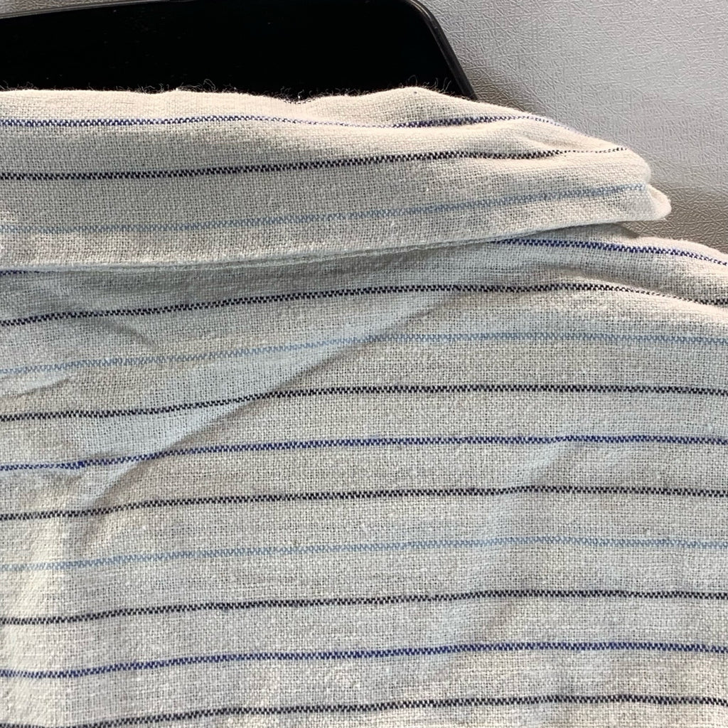 ZARA Men's White Striped Regular-Fit Button-Up Short Sleeve Shirt SZ S