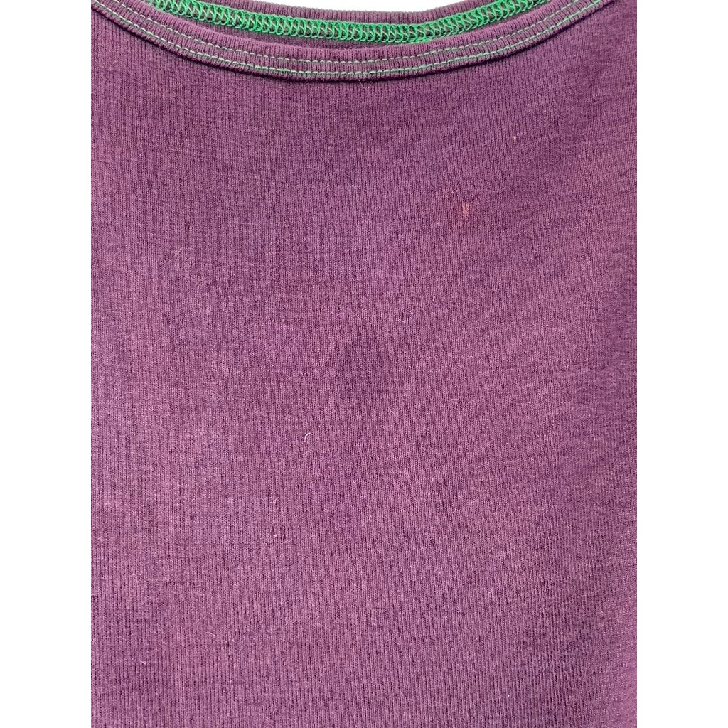 AJ ANDREA JOVINE Women's Purple-Green Scoop-Neck Knit A-Line Knee Dress SZ S