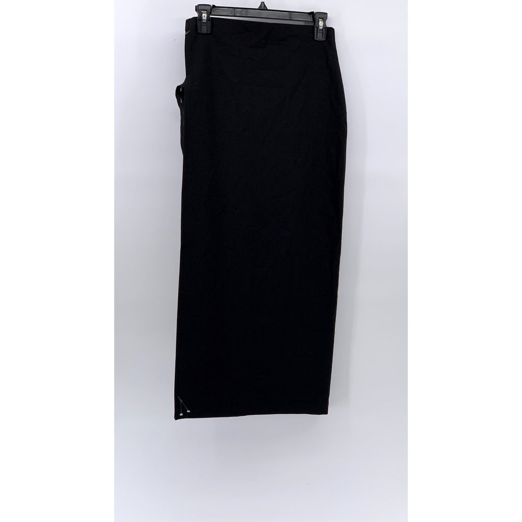 PIER ANTONIO GASPARI Women's Black Solid Side-Strap Slit Midi Skirt SZ 10