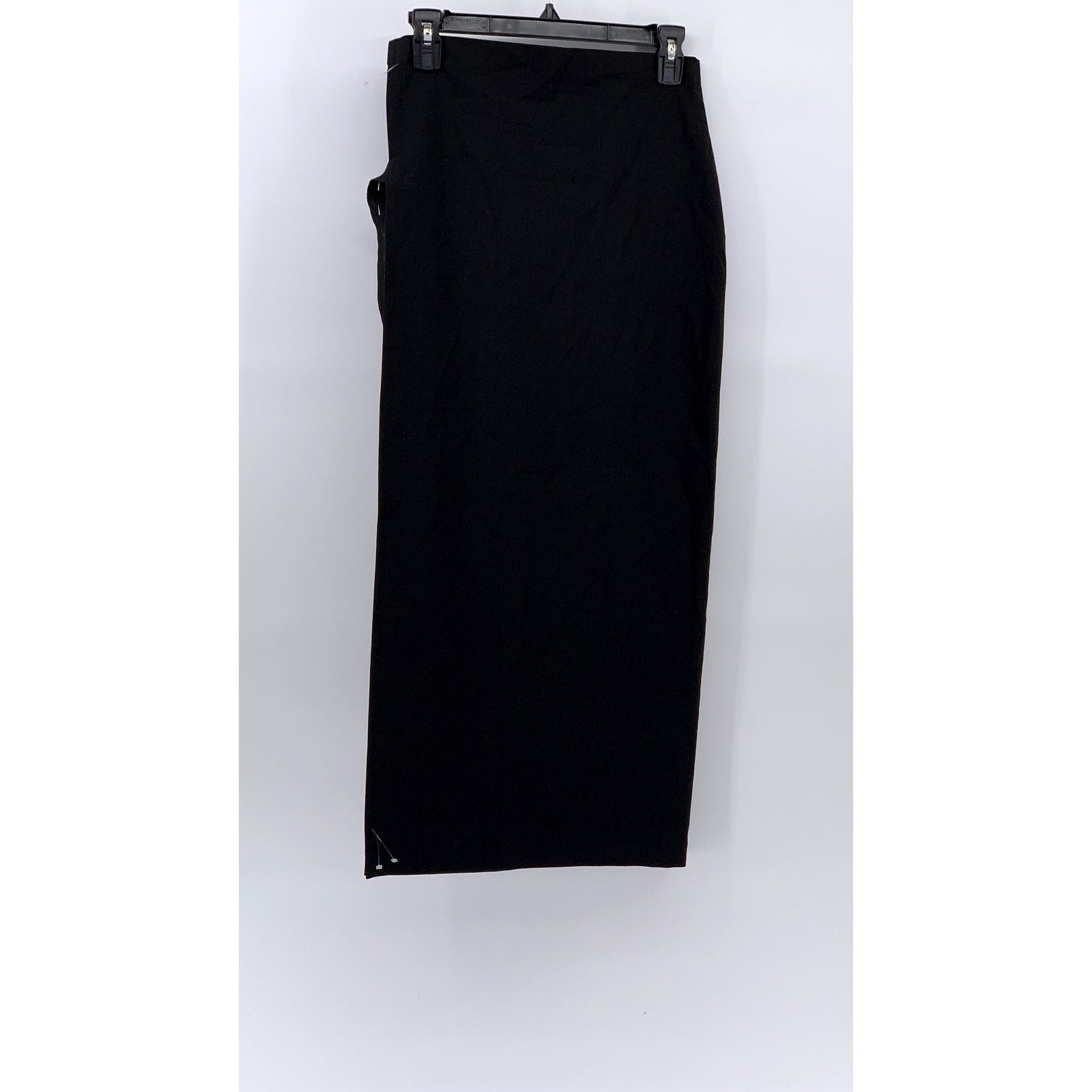 PIER ANTONIO GASPARI Women's Black Solid Side-Strap Slit Midi Skirt SZ 10