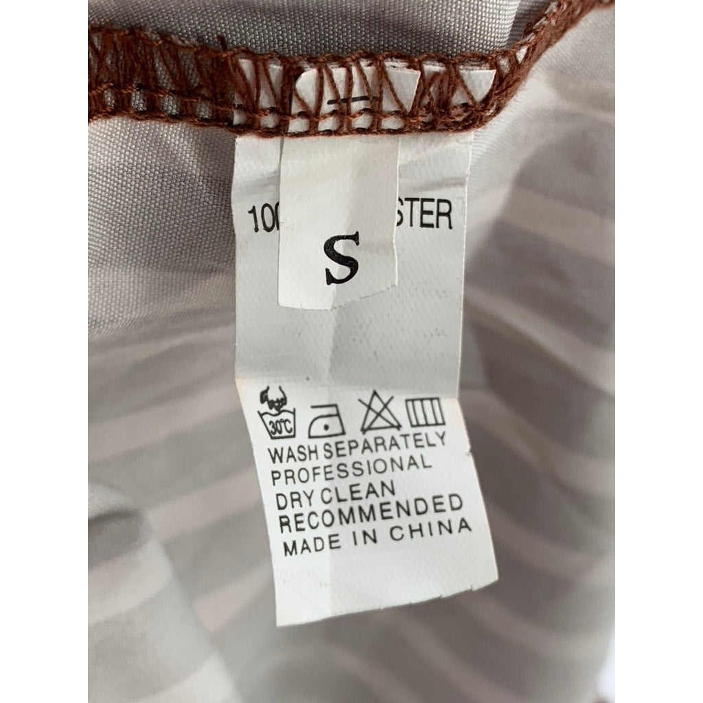 UNBRANDED Women's Brown-White Striped Shorts SZ S