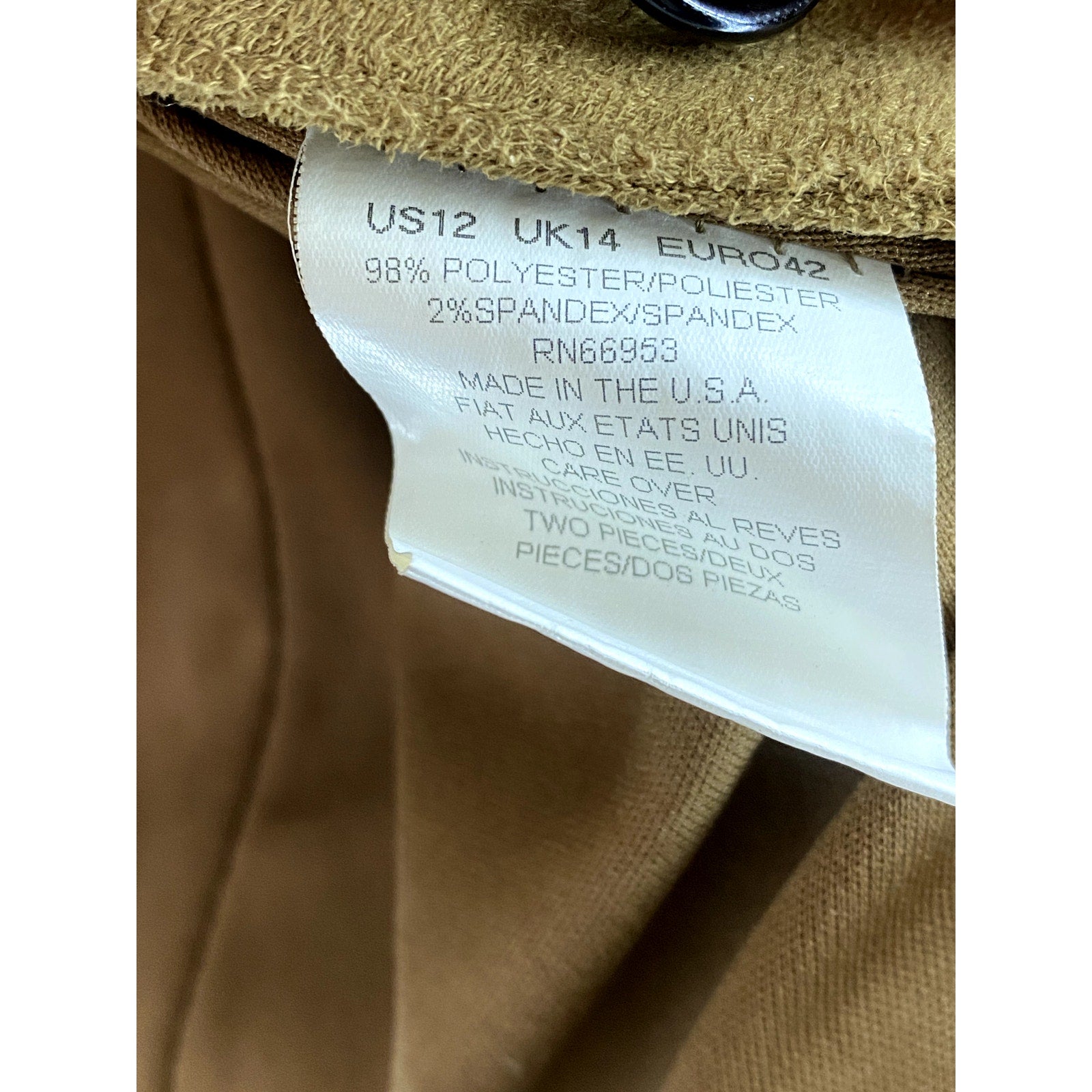 DAVID WARREN PETITES Women's Brown Faux-Suede Button-Up Long Sleeve Blazer SZ12P